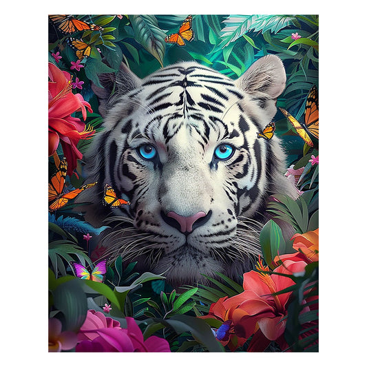 White Tiger in Jungle - Wooden Jigsaw Puzzle