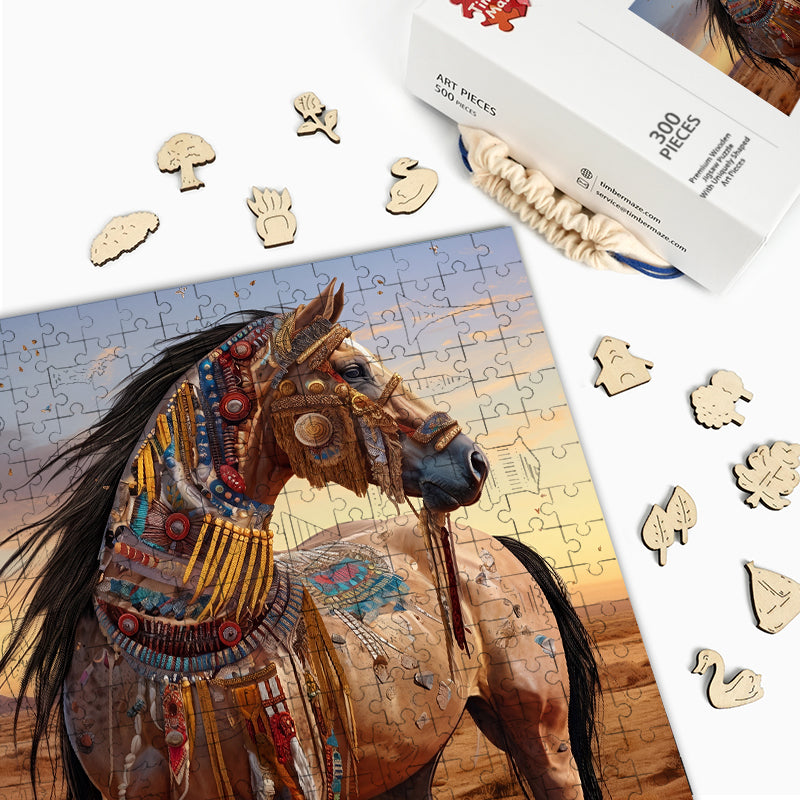 Adorned Steed - Wooden Jigsaw Puzzle