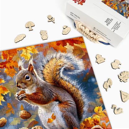 Autumn Squirrel - Wooden Jigsaw Puzzle