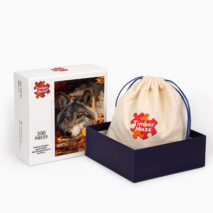 Autumn Wolf Rest - Wooden Jigsaw Puzzle