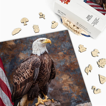 Bald Eagle Pride - Wooden Jigsaw Puzzle
