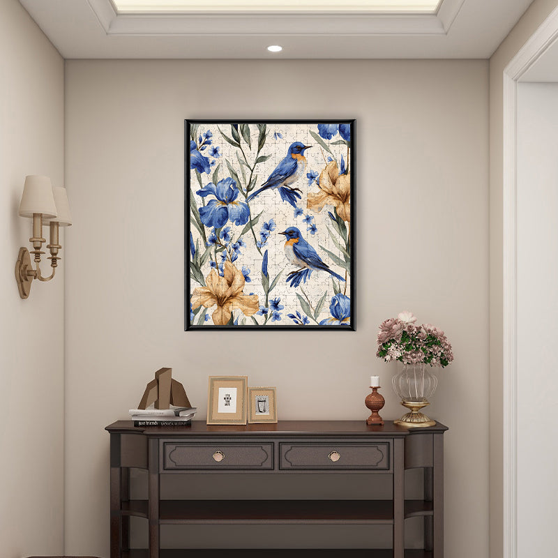 Bluebird and Iris - Wooden Jigsaw Puzzle