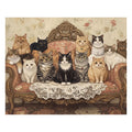 cats on sofa - Wooden Jigsaw Puzzle