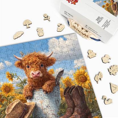 Cow in Bucket - Wooden Jigsaw Puzzle