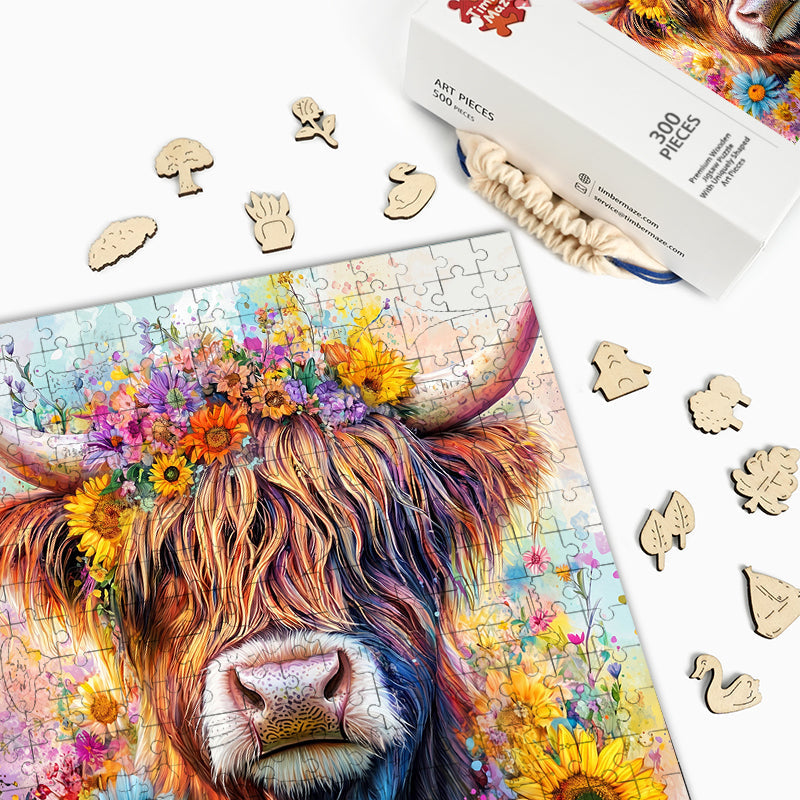 Highland Cattle - Wooden Jigsaw Puzzle