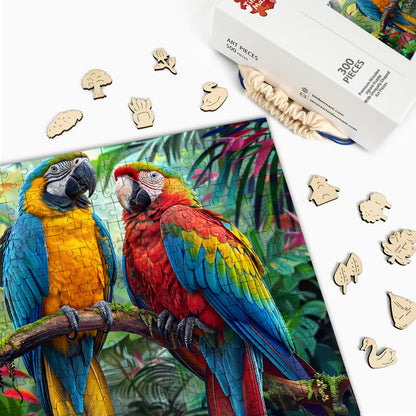Rainbow Macaws - Wooden Jigsaw Puzzle
