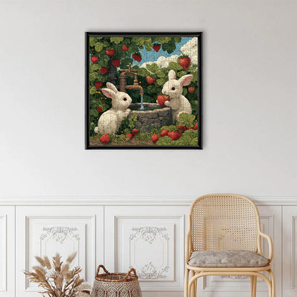 Strawberry Bunnies - Wooden Jigsaw Puzzle