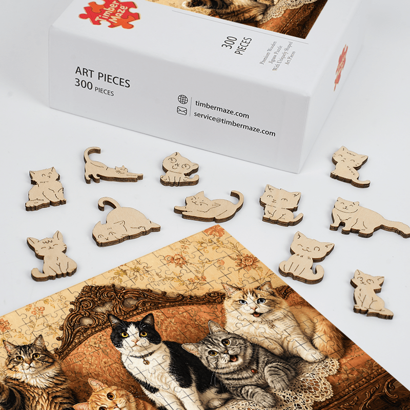 Cat on the Sofa 2 - Wooden Jigsaw Puzzle