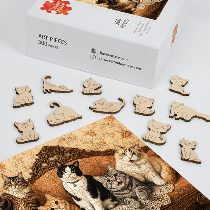 Cat on the Sofa 2 - Wooden Jigsaw Puzzle