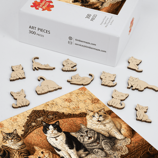 Cat on the Sofa 2 - Wooden Jigsaw Puzzle