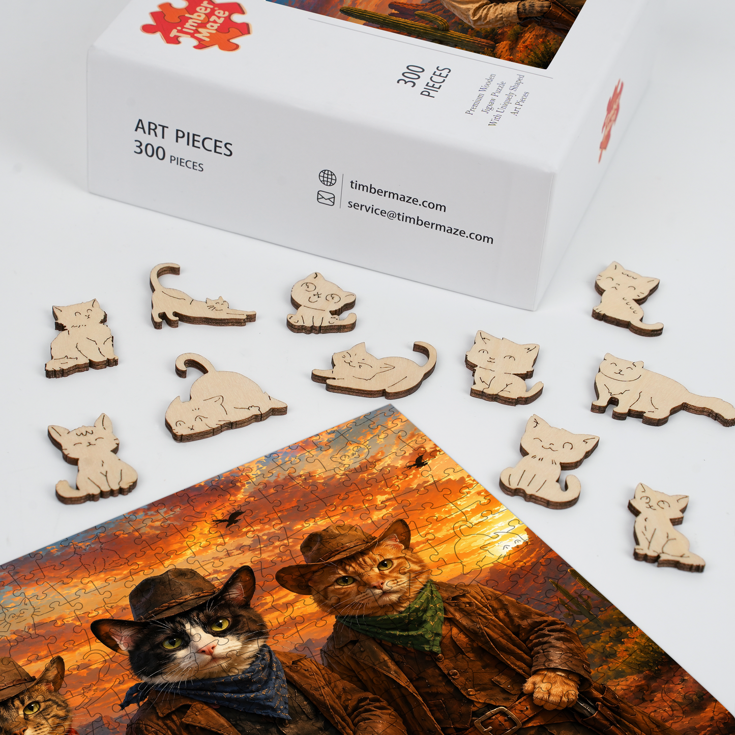 Red Dead Redemption Cat Project - Wooden Jigsaw Puzzle