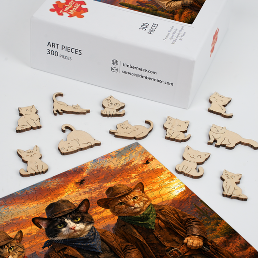 Red Dead Redemption Cat Project - Wooden Jigsaw Puzzle