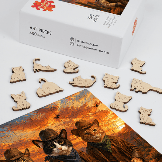 Red Dead Redemption Cat Project - Wooden Jigsaw Puzzle
