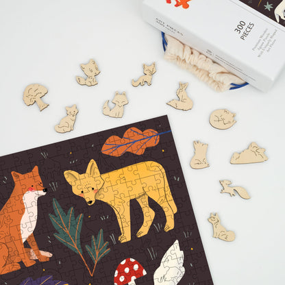 Fox Autumn Set - Wooden Jigsaw Puzzle