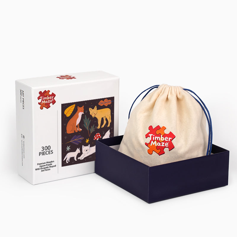 Fox Autumn Set - Wooden Jigsaw Puzzle
