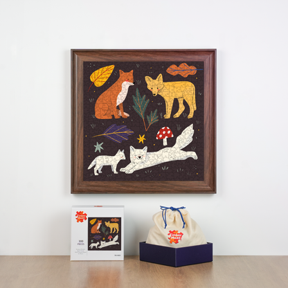 Fox Autumn Set - Wooden Jigsaw Puzzle
