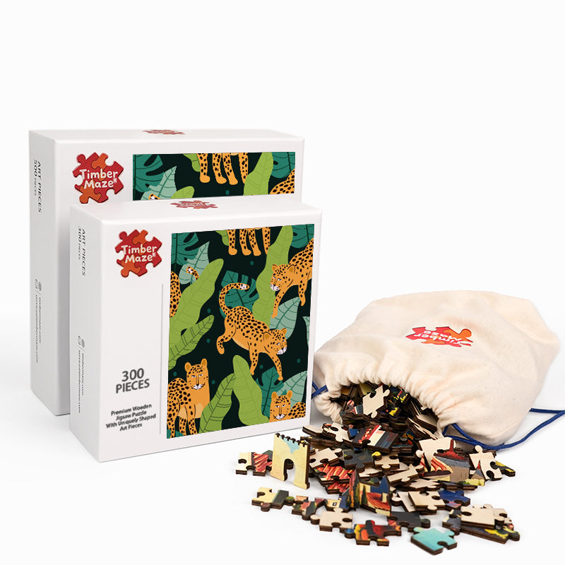 Leopard Jungle - Wooden Jigsaw Puzzle
