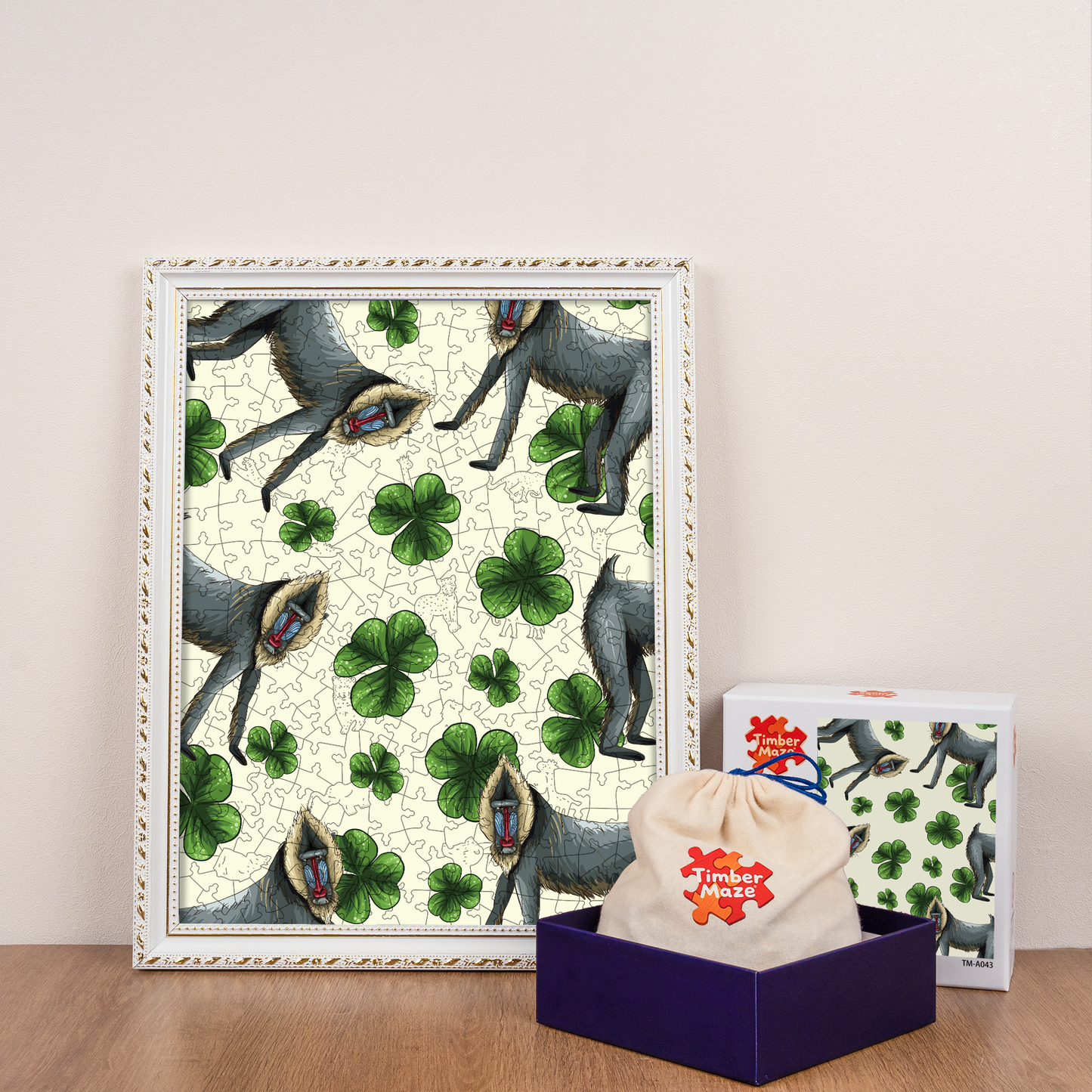 Mandrill Clover - Wooden Jigsaw Puzzle