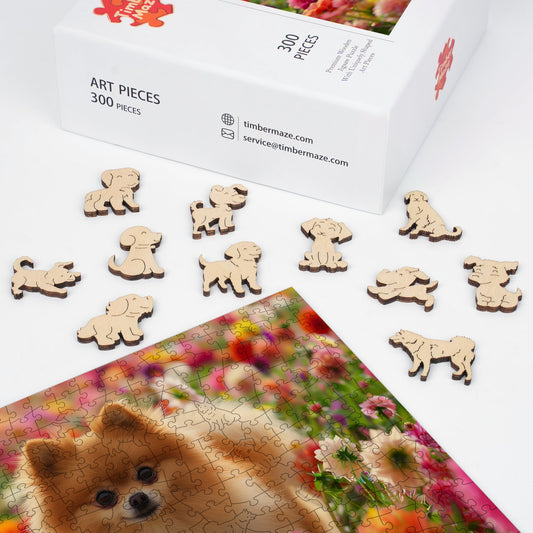 Pomeranian Bloom - Wooden Jigsaw Puzzle