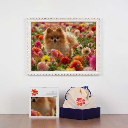 Pomeranian Bloom - Wooden Jigsaw Puzzle