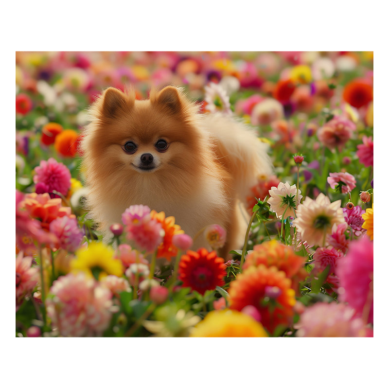 Pomeranian Bloom - Wooden Jigsaw Puzzle