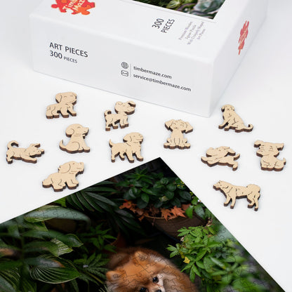 Pomeranian Garden - Wooden Jigsaw Puzzle