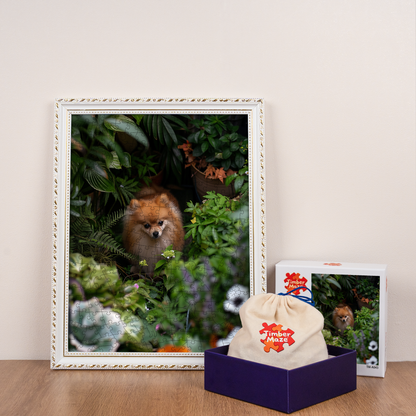 Pomeranian Garden - Wooden Jigsaw Puzzle