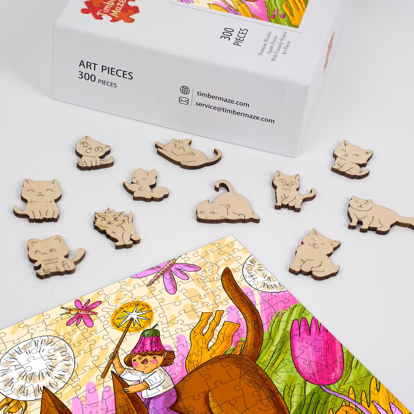 Cat Rider Fantasy - Wooden Jigsaw Puzzle