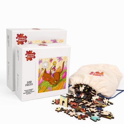 Cat Rider Fantasy - Wooden Jigsaw Puzzle