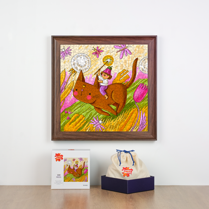 Cat Rider Fantasy - Wooden Jigsaw Puzzle