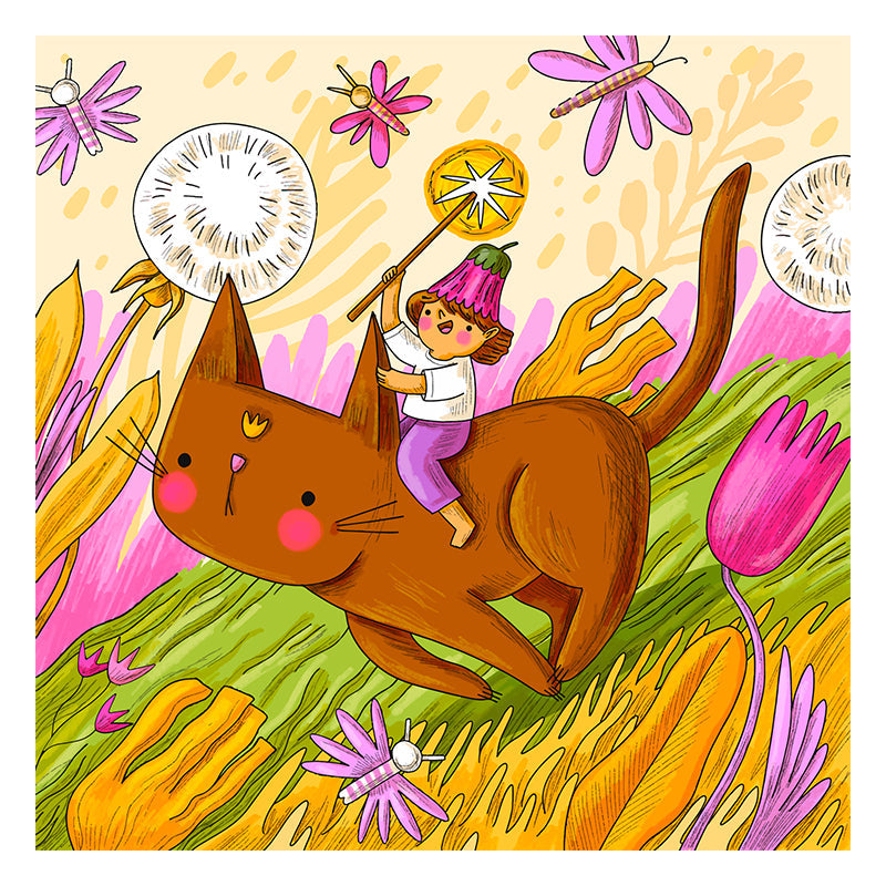 Cat Rider Fantasy - Wooden Jigsaw Puzzle