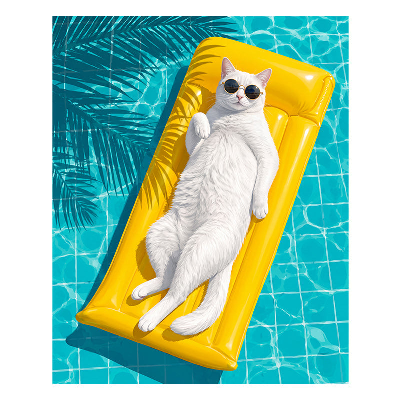 Cool Cat Summer - Wooden Jigsaw Puzzle