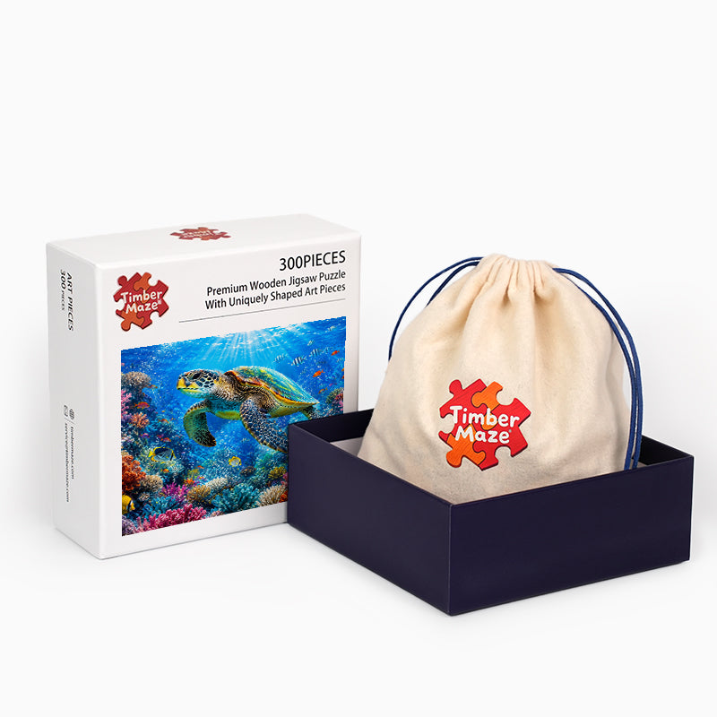 Coral Sea Turtle - Wooden Jigsaw Puzzle