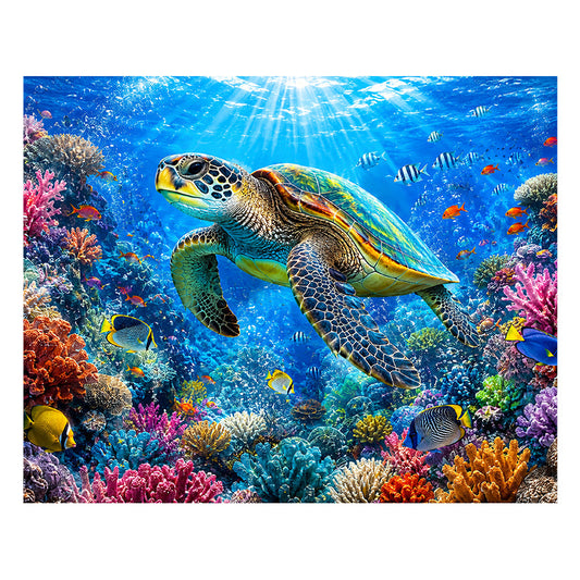 Coral Sea Turtle - Wooden Jigsaw Puzzle