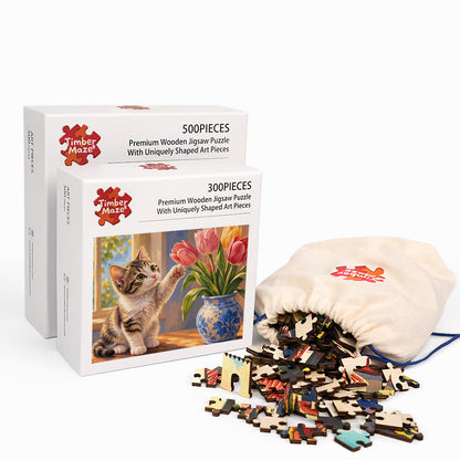 Curious Kitten - Wooden Jigsaw Puzzle