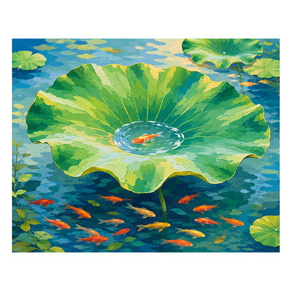 Fish on Lotus Leaf - Wooden Jigsaw Puzzle