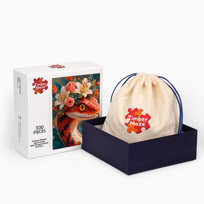 Floral Serpent - Wooden Jigsaw Puzzle
