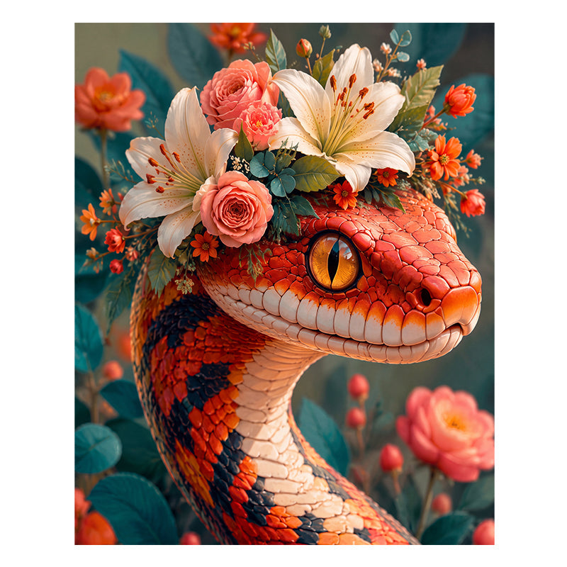 Floral Serpent - Wooden Jigsaw Puzzle