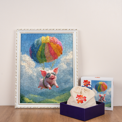 Flying Pig - Wooden Jigsaw Puzzle