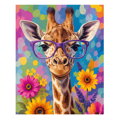 Hipster Giraffe - Wooden Jigsaw Puzzle