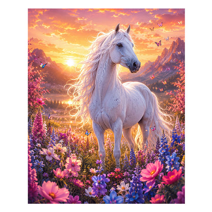 Sunset White Horse - Wooden Jigsaw Puzzle
