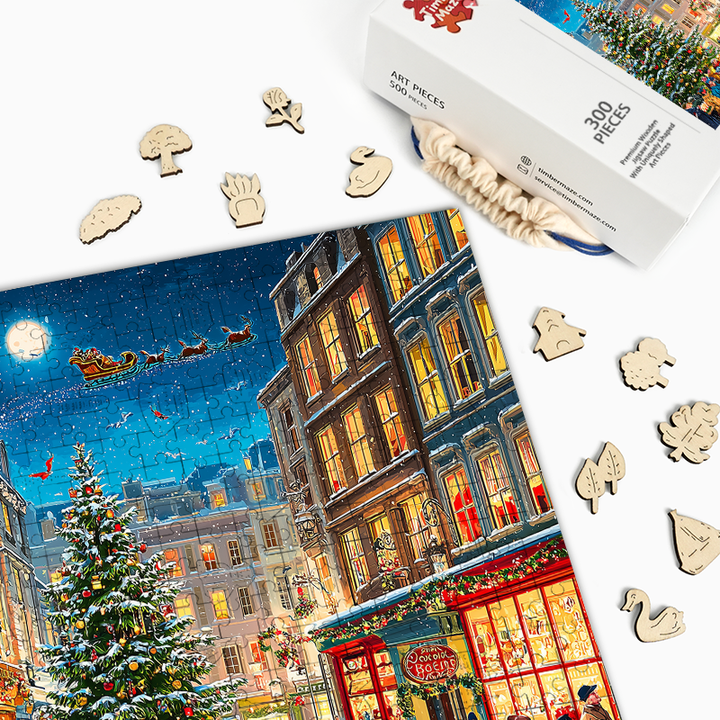 Christmas Town - Wooden Jigsaw Puzzle