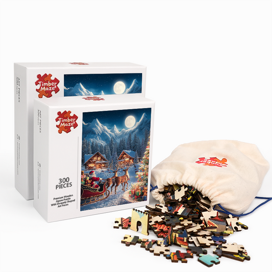 Santa's Sleigh Ride - Wooden Jigsaw Puzzle