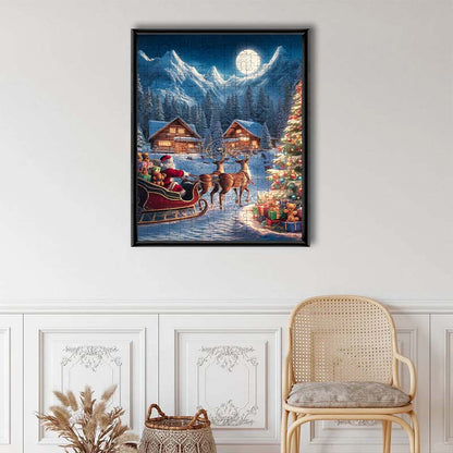 Santa's Sleigh Ride - Wooden Jigsaw Puzzle