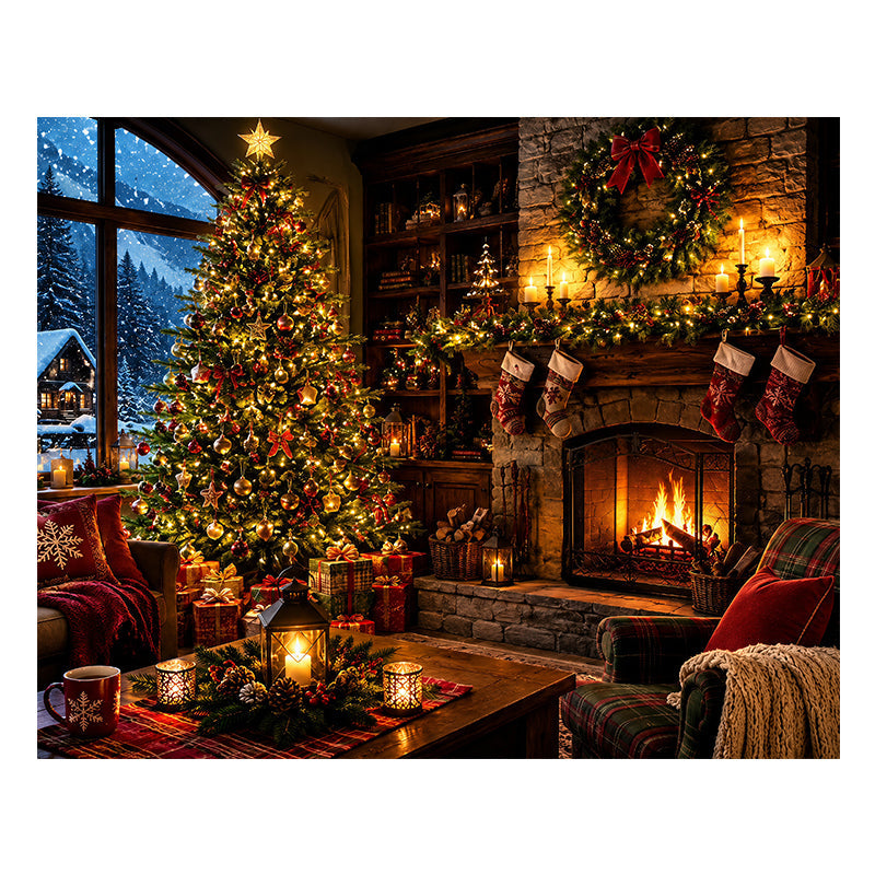 Cozy Christmas Hearth - Wooden Jigsaw Puzzle