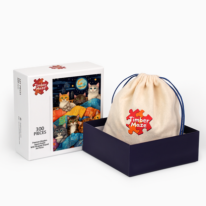 Cats in Space - Wooden Jigsaw Puzzle