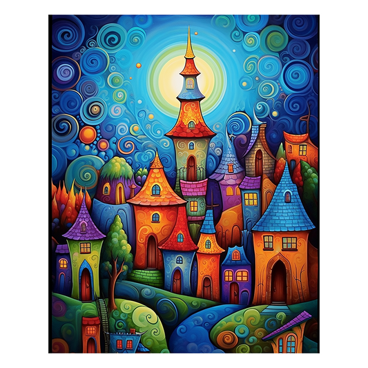 Fantasy Town - Wooden Jigsaw Puzzle