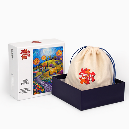 Mosaic Sunflower Valley - Wooden Jigsaw Puzzle