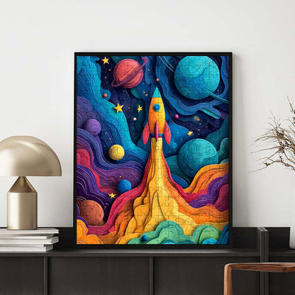 Space Rocket - Wooden Jigsaw Puzzle