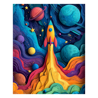 Space Rocket - Wooden Jigsaw Puzzle